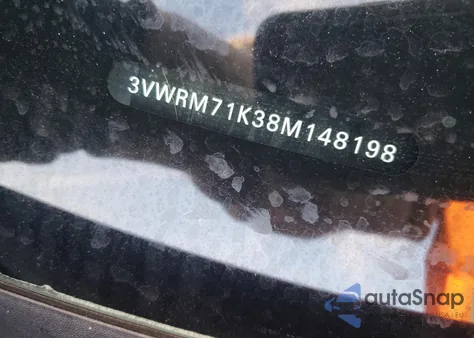 2008 Volkswagen Jetta Se из США, поврежденный, VIN 3VWRM71K38M148198